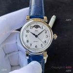 Swiss Copy IWC Da Vinci Automatic Moon Phase Miyota9015 Watch Blue Leather Strap